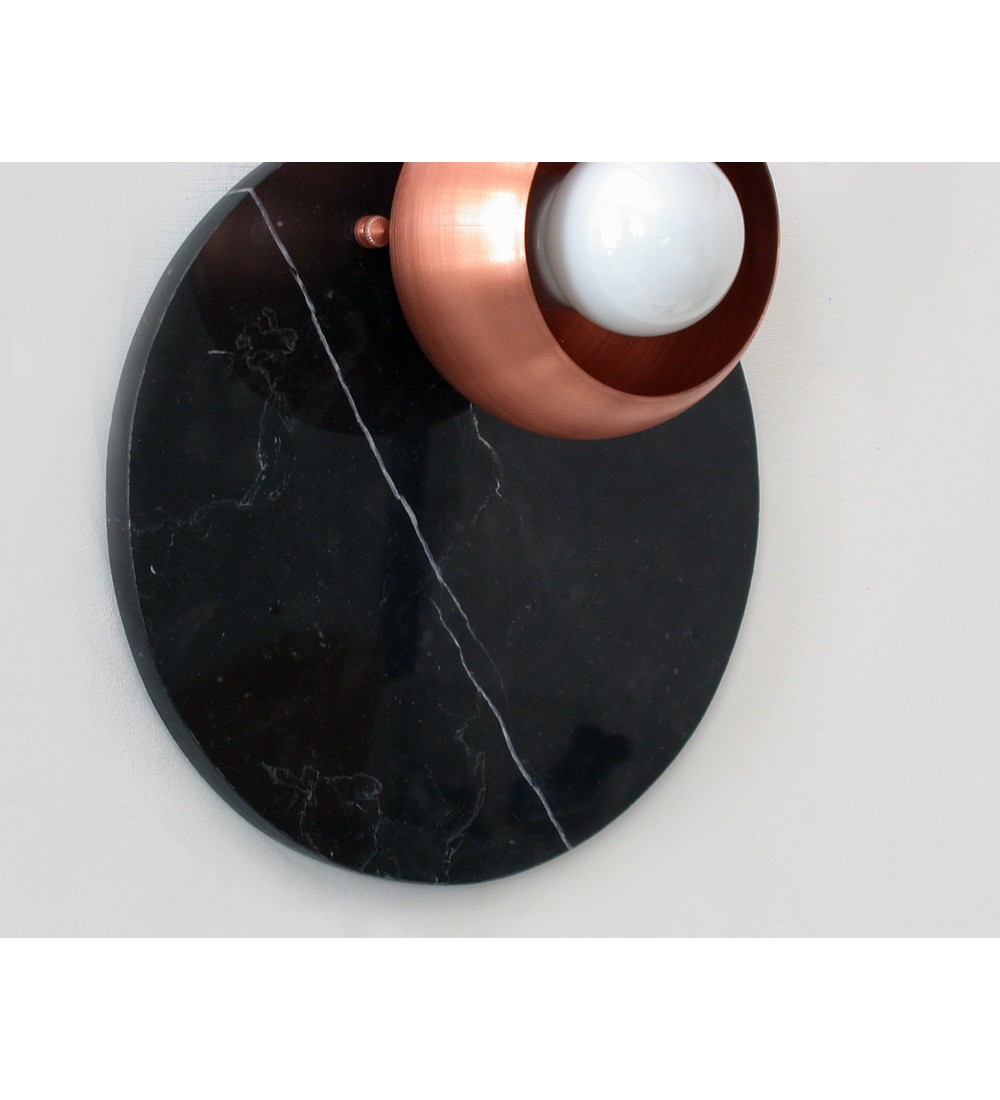 Black Clay Cup and Opal Bulb Wall Sconce