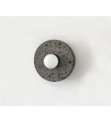 Volcanic Stone Disc and Opal Bulb Wall Sconce
