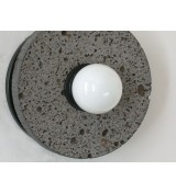 Volcanic Stone Disc and Opal Bulb Wall Sconce