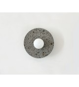 Volcanic Stone Disc and Opal Bulb Wall Sconce