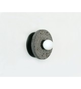Volcanic Stone Disc and Opal Bulb Wall Sconce