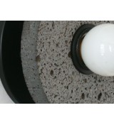 Volcanic Stone Disc and Opal Bulb Wall Sconce