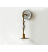 Marble slab brass column and stacked ring wall light