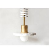 Marble slab brass column and stacked ring wall light