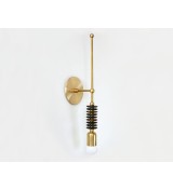 Brass Pillar Stacking Ring and Bulb Wall Sconce