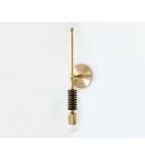 Brass Pillar Stacking Ring and Bulb Wall Sconce