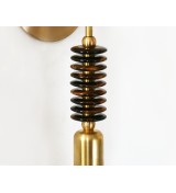 Brass Pillar Stacking Ring and Bulb Wall Sconce