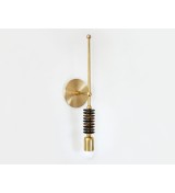 Brass Pillar Stacking Ring and Bulb Wall Sconce